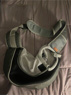 Gray and Black Small Pet Sling Carrier